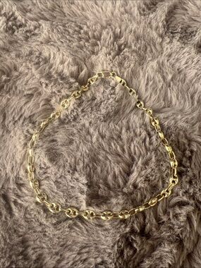 18K Gold Vermeil Chain Link Choker Necklace
